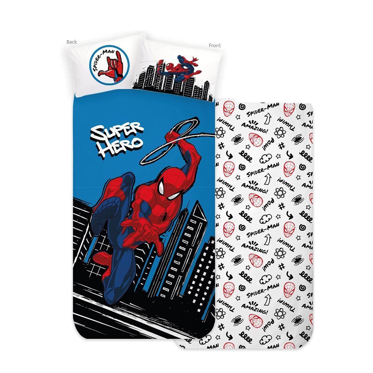 Completo lenzuola Spiderman Marvel per letto Singolo J270