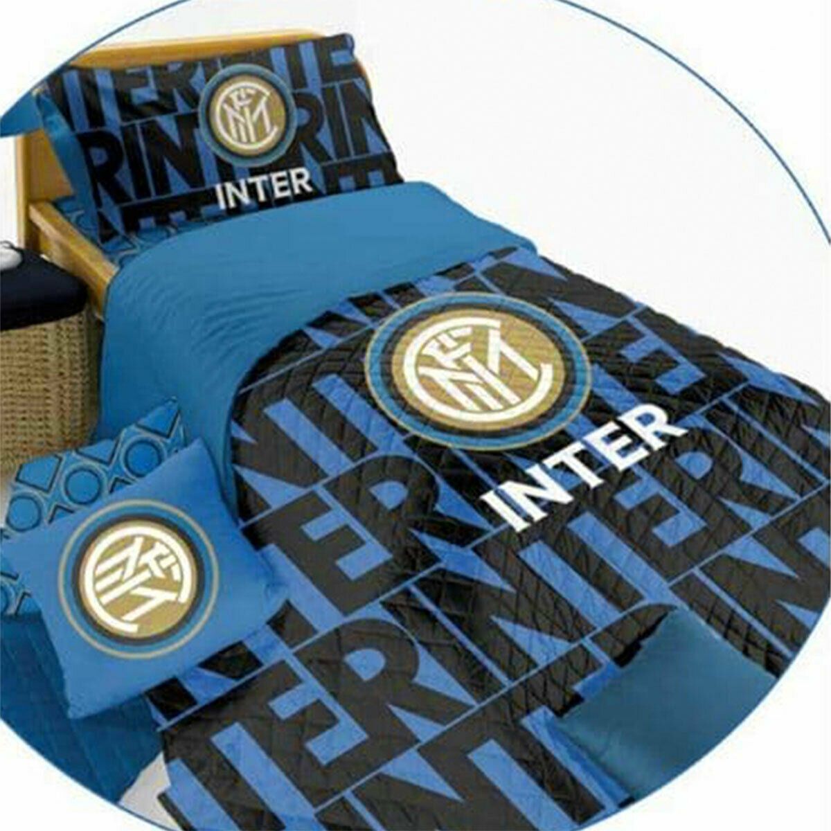 Trapuntino F.C. Inter Ufficiale copriletto trapuntato Singolo una piazza  V835