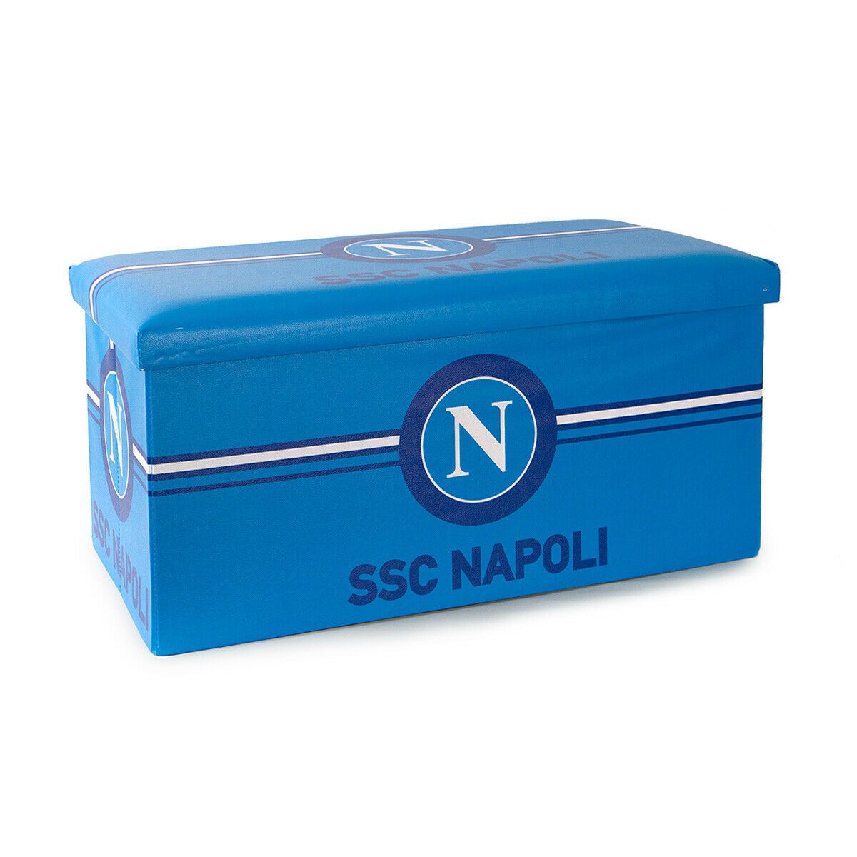 Panca rettangolare Pouf contenitore SSC Napoli ufficiale in simil pelle W648