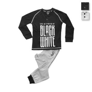 Pigiama stile tuta bambino Juventus FC B2JU15134 grigio antracite nero in  caldo pile